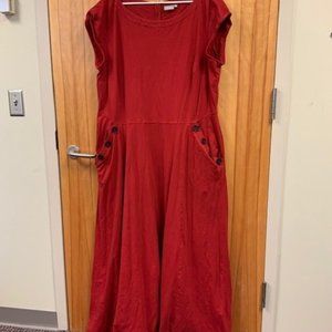Women's Plus Size 3X, 26W eShakti red floor length dress